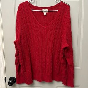 St. John's Bay Vibrant Red V-Neck Sweater